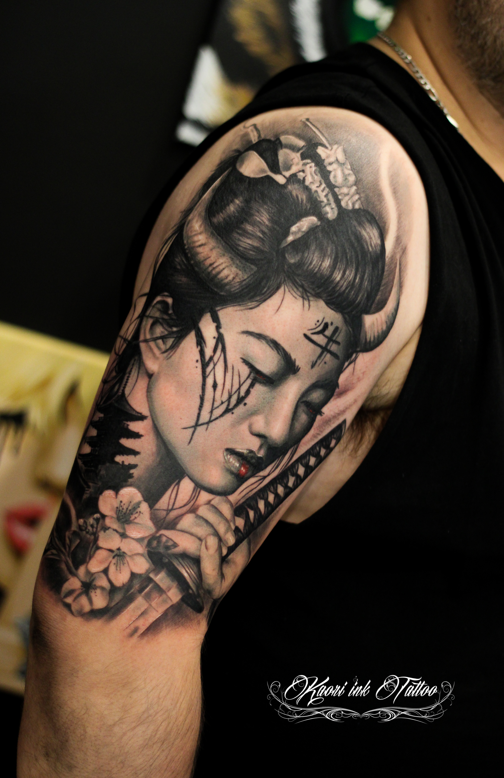 Tatouage réaliste démone buffle