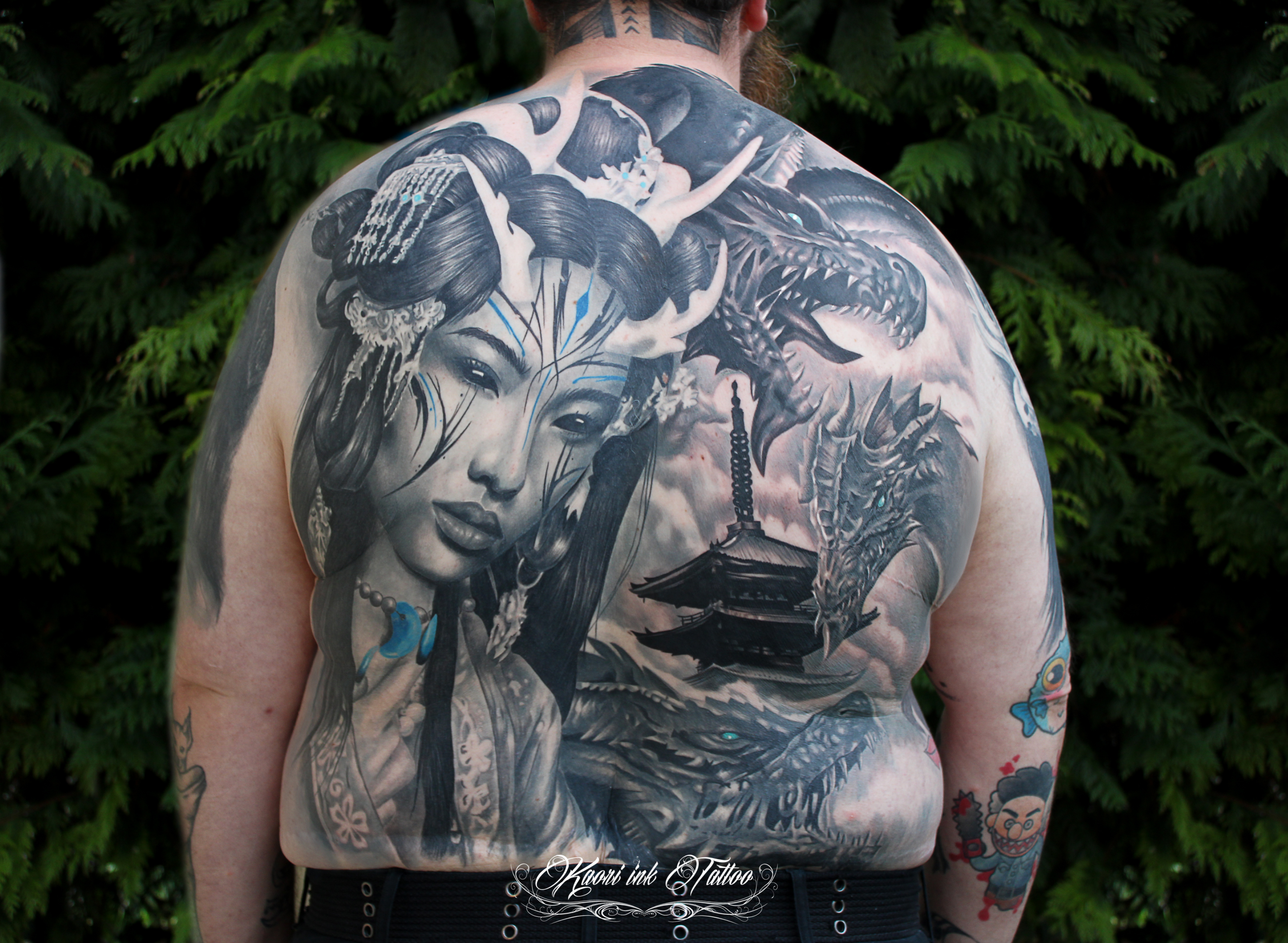 tatouage japonais dos - demoness kushinada